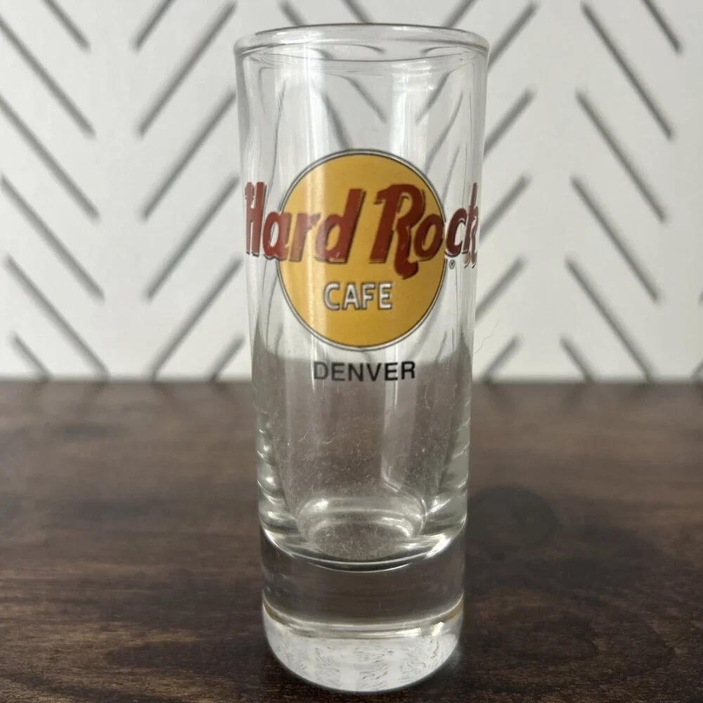 Lot of 5 Hard Rock 4” Double Shot Glasses Various Cities Nashville Atlantic City